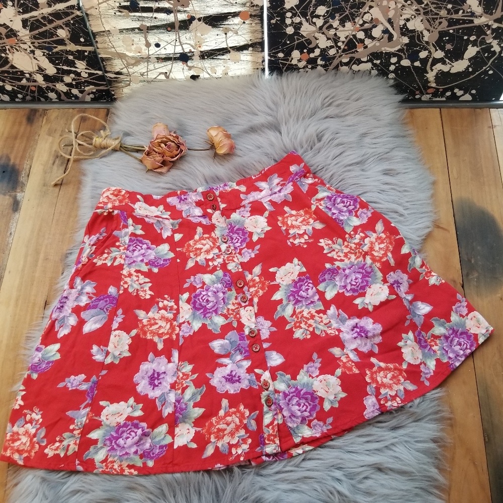 Kimchi Blue Urban Outfitters Floral Skirt Medium